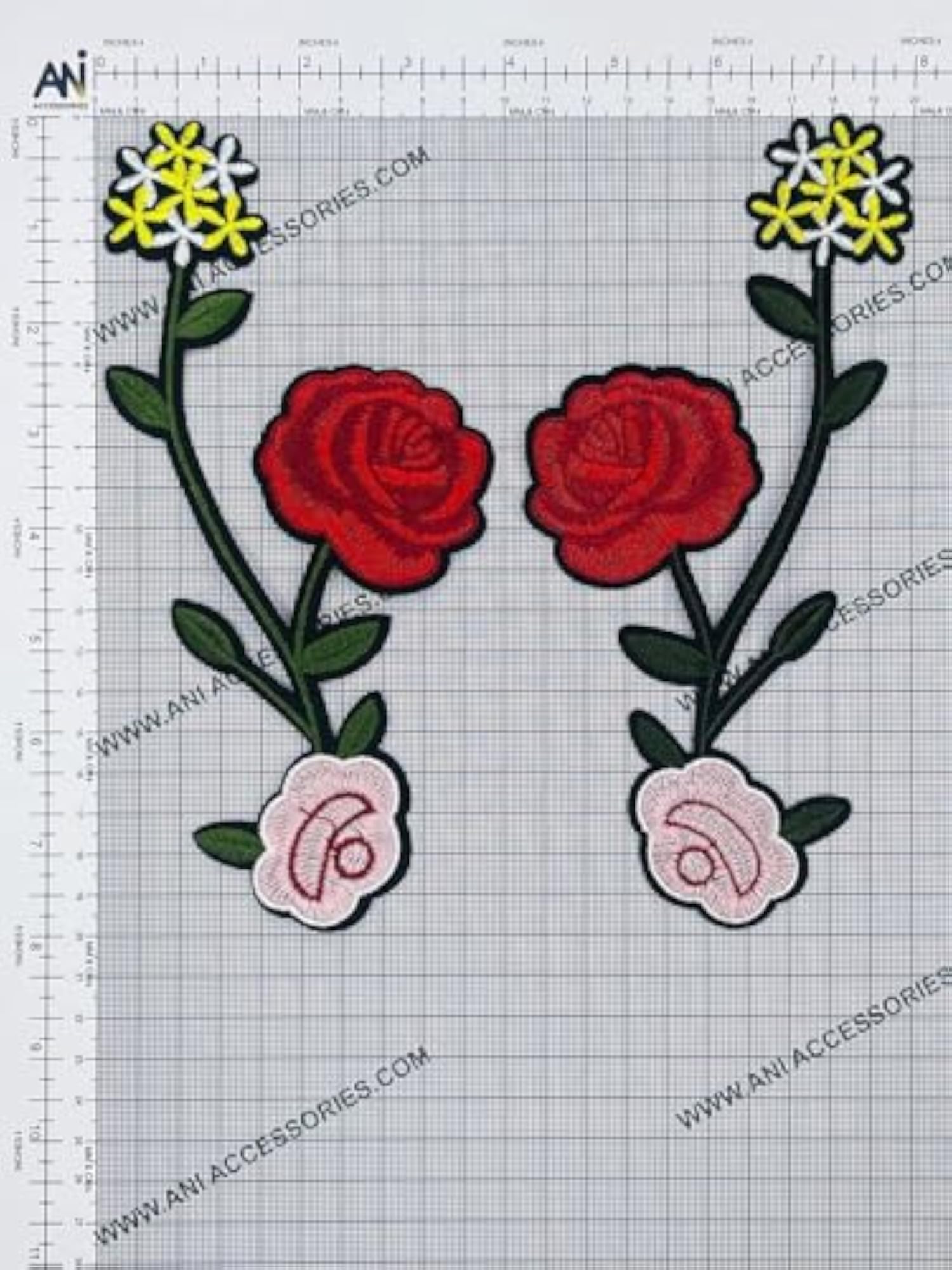 Flower Heat-Transfer Patch for Jackets & Clothes Embellishments